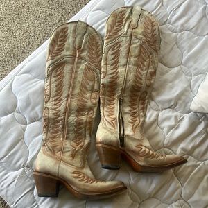 Corral tall white cowboy boots